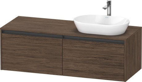 Duravit тумба подвесная под раковину справа 550 мм х 1400 мм х 459 мм, ketho.2, k24888r21210000 цвет: орех темный