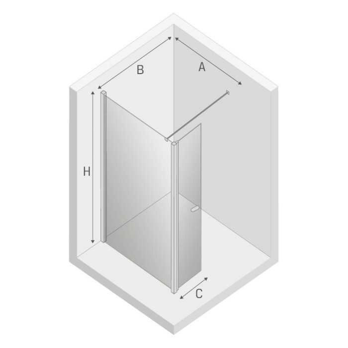 Душевое ограждение 70x195, New trendy New soleo chrome, хром арт. K-0339