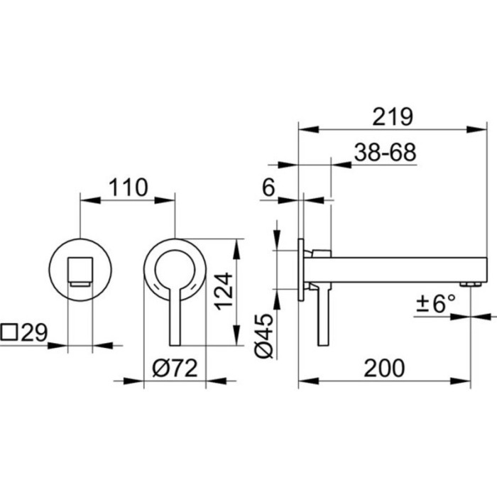 Keuco смеситель встраиваемый для раковины, edition 90, арт. 59016 010200