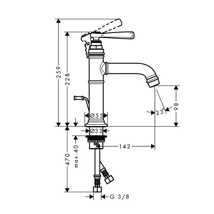 AXOR смеситель для раковины, Montreux, золото арт. 16515990