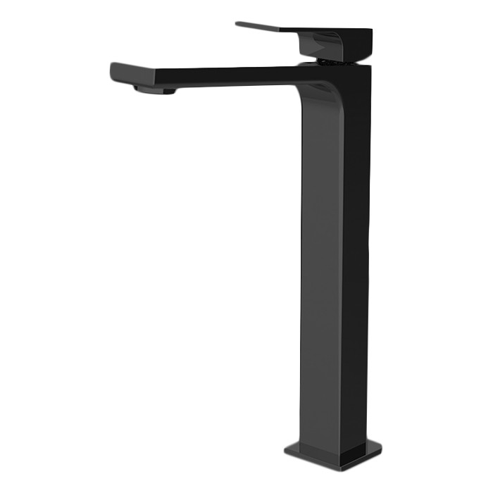 Fima Carlo Frattini смеситель для раковины, на 1 отв, донный клапан click-clack, высокий, h267мм, fit, черный арт. f3381/hns