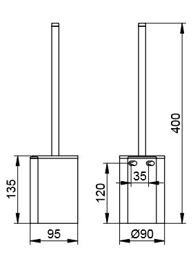 Keuco пластиковая колба для ёршика, plan, черный матовый арт. 14972 000200