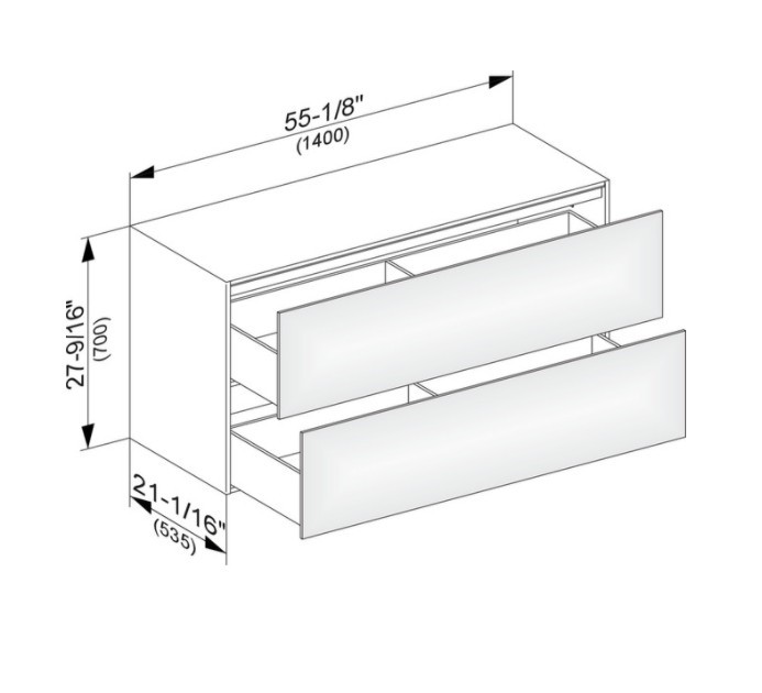 Keuco боковая тумба с двумя выдвижными фронтами, edition 11, антрацит арт. 31327 110000