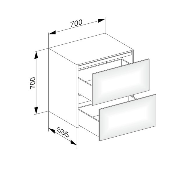 Keuco тумба подвесная под раковину с двумя выдвижными фронтами, с внутренней светодиодной подсветкой, edition 11, дуб светлый арт. 31323890100
