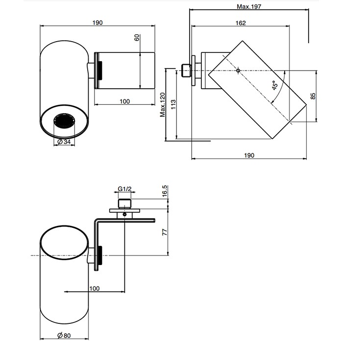 Fima Carlo Frattini верхний душ 8см., настенный soffioni, золото арт. f5916or