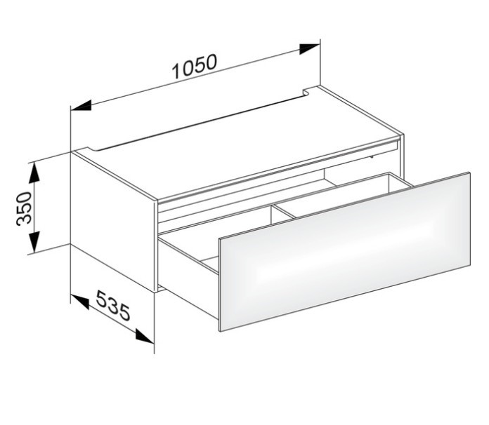 Keuco модуль нижнего шкафа для встройки снизу, с одним выдвижным ящиком, edition 11, антрацит арт. 31312 110000