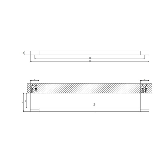 Gessi Полотенцедержатель, 45 см, Origini, 66502#031 цвет: хром
