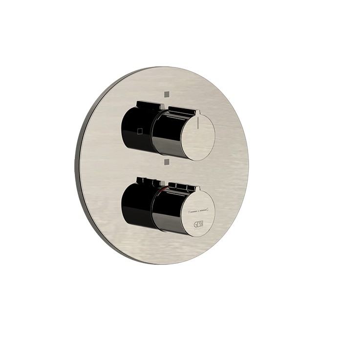Gessi Смеситель для душа, встраиваемый, термостатический, 3 позиции, Emporio Via tortona, 38778#149 цвет: finox brushed nickel