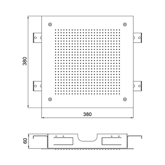 Встраиваемый верхний душ 38х38 см, 1 режим, Almar, E044279.AB цвет: черный металл брашированный PVD