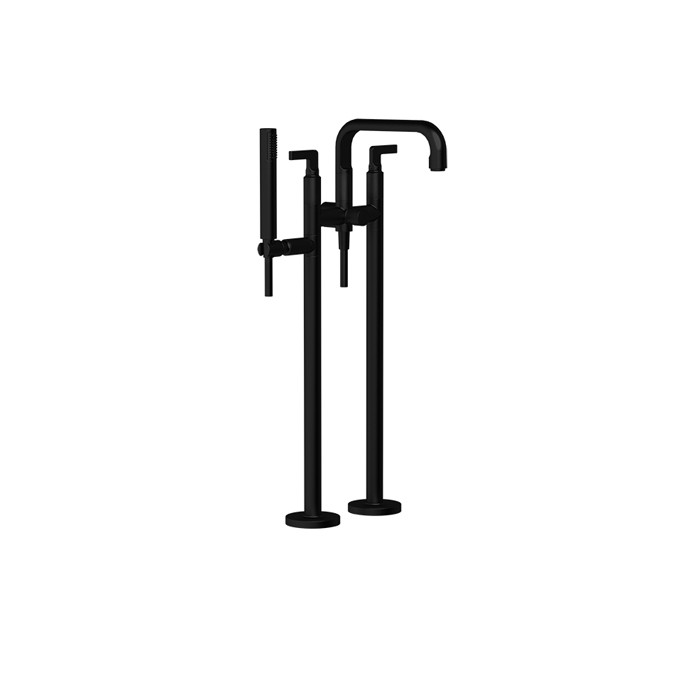 Gessi Смеситель для ванны, напольный, с ручным душем, Inciso, 58029#299 цвет: black xl