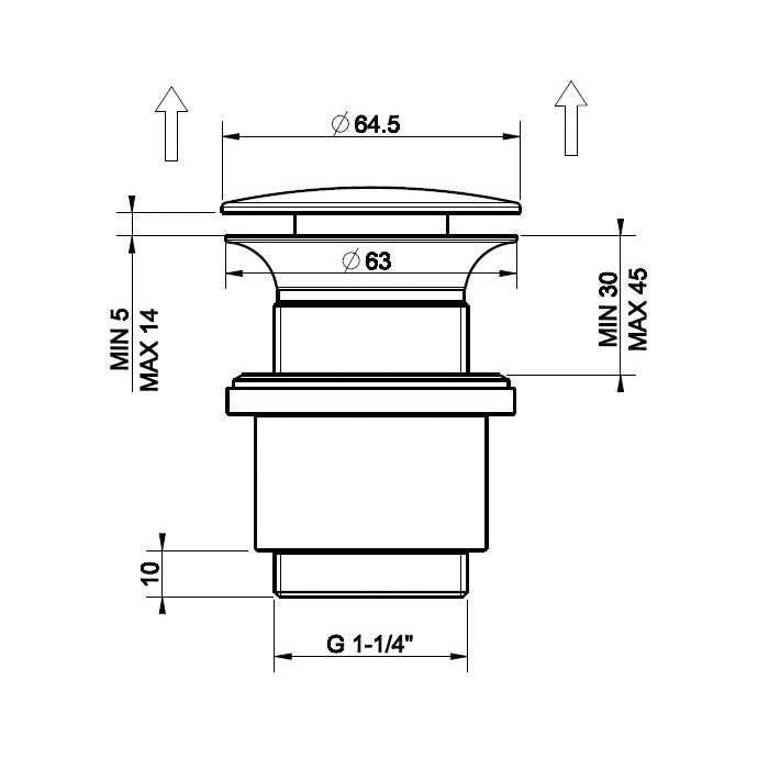 Gessi Автоматический донный клапан “Stop&Go” для раковины c переливом, хром - 01408#031