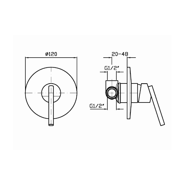 Zucchetti смеситель для душа, встраиваемый, closer, черный матовый арт. zcl653.n6
