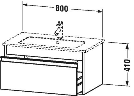 Duravit тумба подвесная под раковину с выдвижным ящиком, ketho, kt641902222 цвет: белый глянцевый