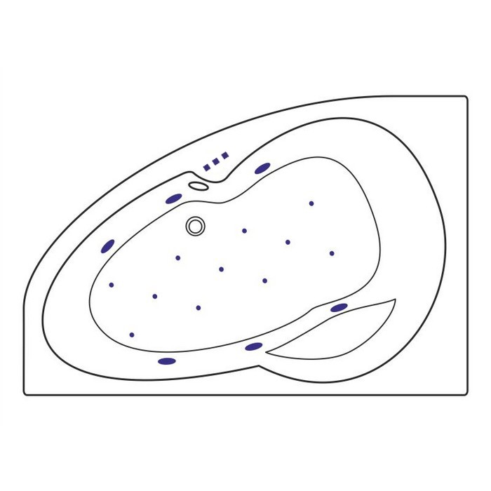 Угловая ванна 160x95 (левая) relax, Excellent Newa, хром арт. WAEX.NEL16.RELAX.CR