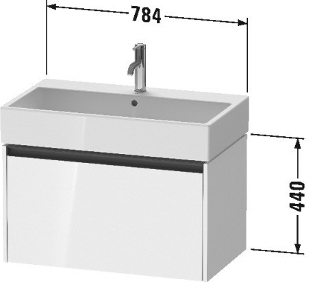 Duravit тумба подвесная под раковину 460 мм х 784 мм х 440 мм, ketho.2, k25077049490000 цвет: графит матовый