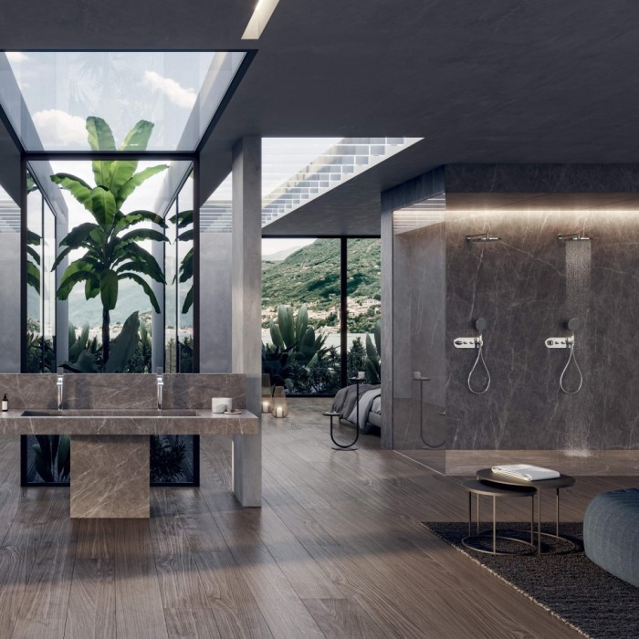 Bossini верхний душ d280 мм, на шарнире, apice, никель арт. i00430.094