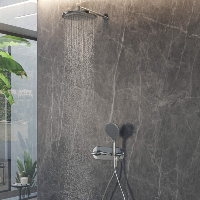 Bossini верхний душ d280 мм, на шарнире, apice, никель арт. i00430.094