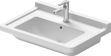 Duravit раковина встраиваемая сверху с одним отверстием под смеситель, starck 3, 03047000001 цвет: белый