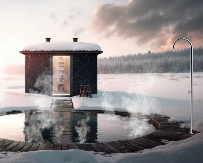 Bossini душевая колонна напольная 2285 мм, с подогревом, для установки вне помещения, mont blanc, нержавеющая сталь арт. l80001.030