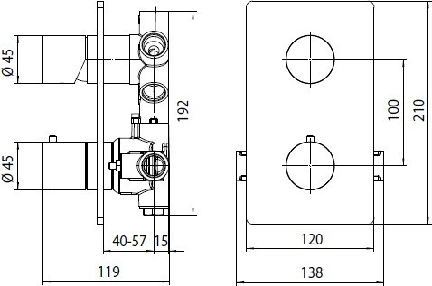 Bossini наружная часть термостата для z00101, z00103, z00105, z00107, oki, черный арт. z00002.073