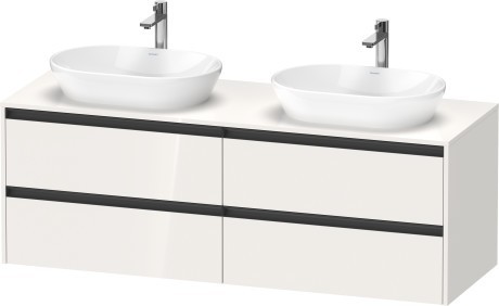 Duravit тумба подвесная под две раковины 550 мм х 1600 мм х 568 мм, ketho.2, k24899b22220000 цвет: белый глянцевый