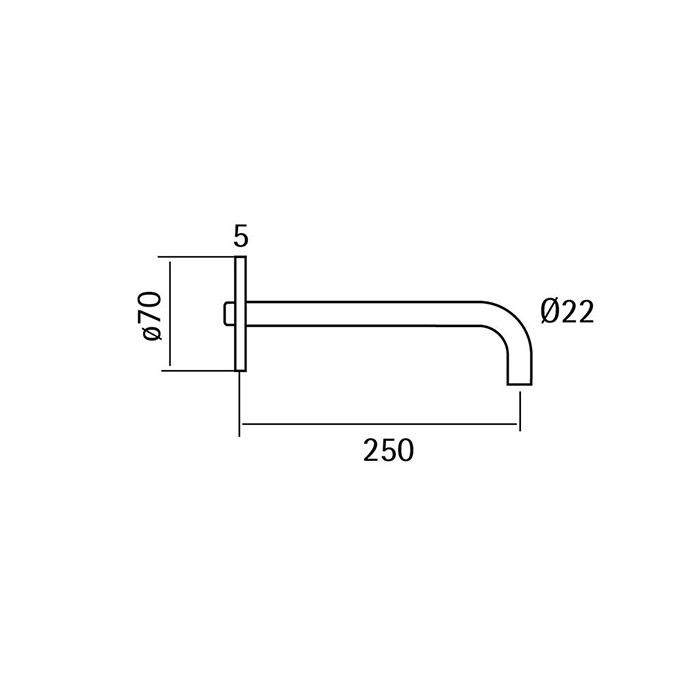 Cisal излив для ванны, 25см, zz9a7800d1, Less New цвет: нержавеющая сталь