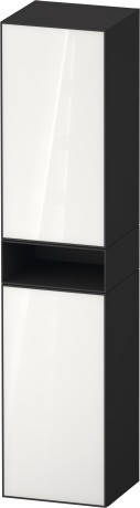 Duravit шкаф-пенал высокий 2 дверцы 360 мм х 400 мм х 1900 мм, zencha, ze1353l64800000 цвет: белое стекло/графит суперматовый