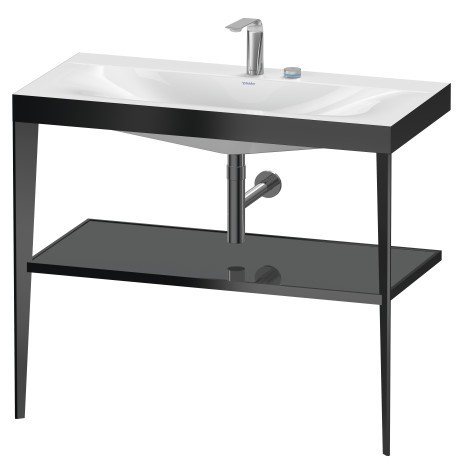 Duravit напольная консоль xviu/c-bonded 1000 мм х 850 мм, с умывальником viu, xviu, xv4716eb289 цвет: черный матовый/фланелево-серый глянцевый лак