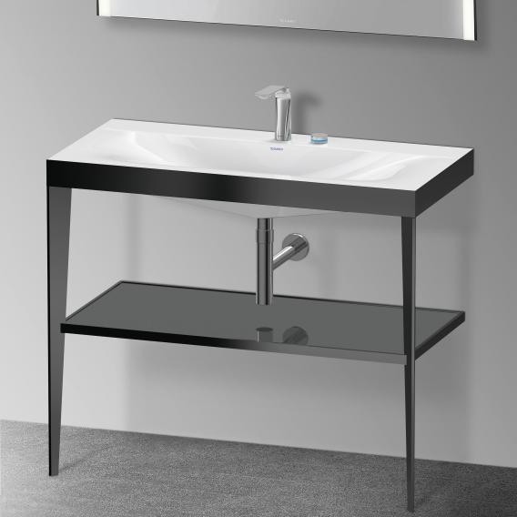 Duravit напольная консоль xviu/c-bonded 1000 мм х 850 мм, с умывальником viu, xviu, xv4716eb289 цвет: черный матовый/фланелево-серый глянцевый лак