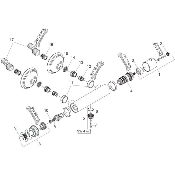 AXOR термостат для душа, Montreux, сталь арт. 16261800