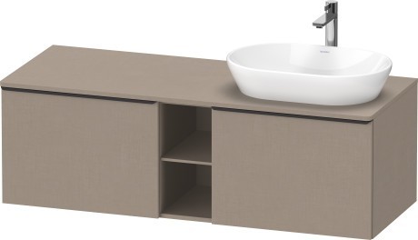 Duravit тумба подвесная под раковину справа 1400 мм х 550 мм и открытой полкой, d-neo, de4950r7575 цвет: лён