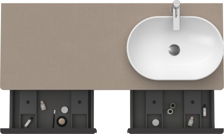 Duravit тумба подвесная под раковину справа 1400 мм х 550 мм и открытой полкой, d-neo, de4950r7575 цвет: лён