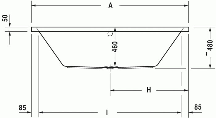 Duravit акриловая ванна air 1800 х 800 c двумя наклонами для спины, встраиваемая версия, vero air, 700413000000000 цвет: белый