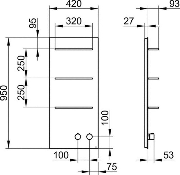 Keuco панель для душа с термостатом на 1 потребителя рукоятки справа, metime_spa, трюфель глянцевый арт. 56164 011402