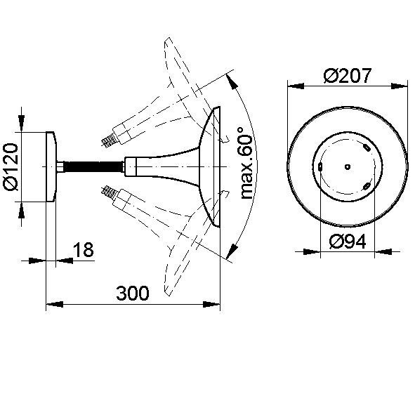 Keuco косметическое зеркало с подстветкой со штекером, elegance new, хром арт. 17676 019001