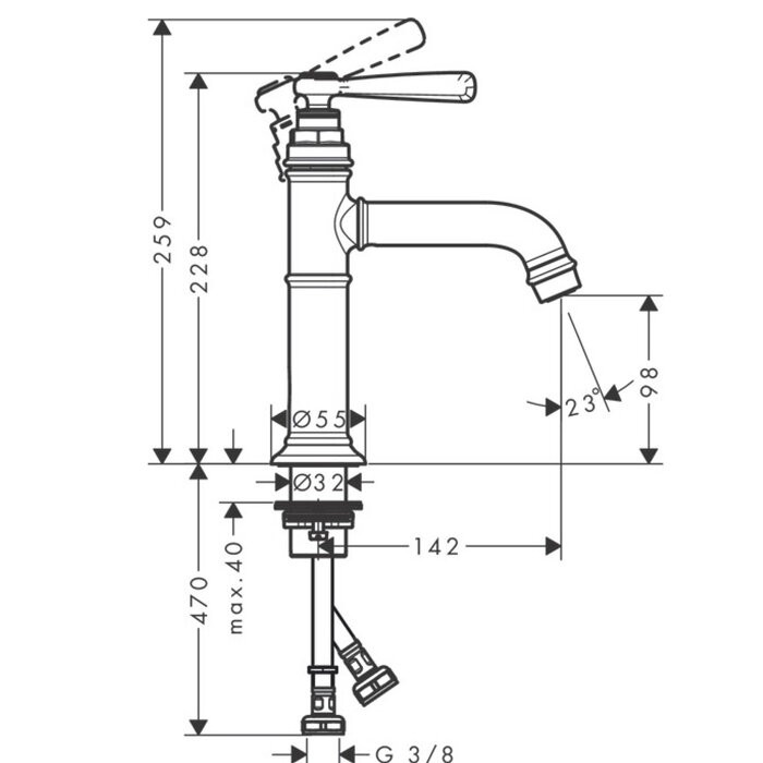 AXOR смеситель для раковины, Montreux, золото арт. 16516990