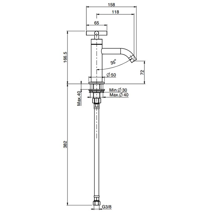 Fima Carlo Frattini kран для раковин, на 1 отв., для холодной воды, collettivita, черный арт. f5308ns