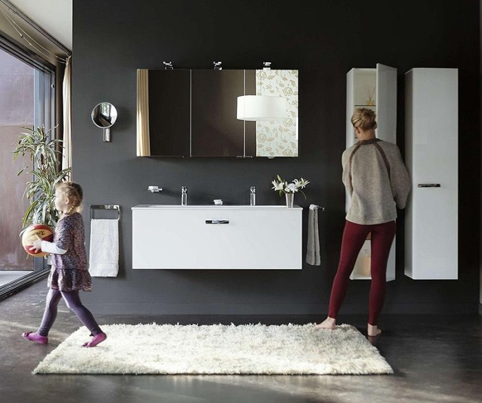 Keuco шкаф - пенал высокий подвесной петли справа, полки, корзина, ящик, royal universe, кашемир арт. 32731 280002