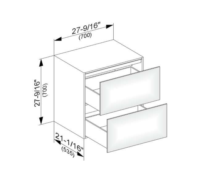 Keuco тумба подвесная под раковину с двумя выдвижными фронтами, с внутренней светодиодной подсветкой, edition 11, кашемир арт. 31323 280100