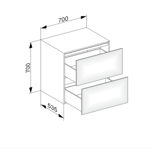 Keuco тумба подвесная под раковину с двумя выдвижными фронтами, с внутренней светодиодной подсветкой, edition 11, кашемир арт. 31323 280100