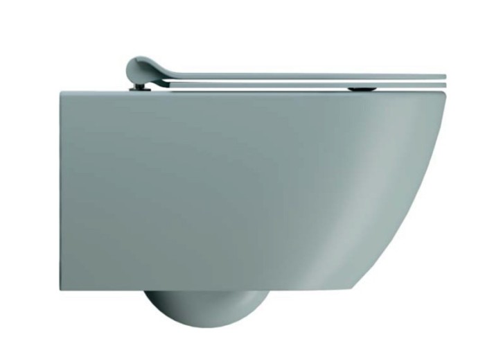 GSI Подвесной унитаз 36х55 см, система слива swirlflush®, - ghiaccio, без крепежа в комплекте, безободковый, без сиденья, Color-elements - 881515