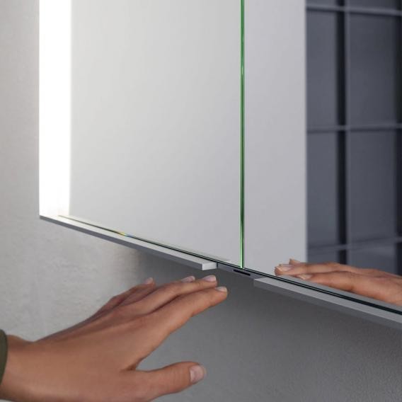 Keuco зеркальный шкаф с подсветкой для встраиваемого монтажа, анодированный, royal match, серебристый арт. 12813 171301