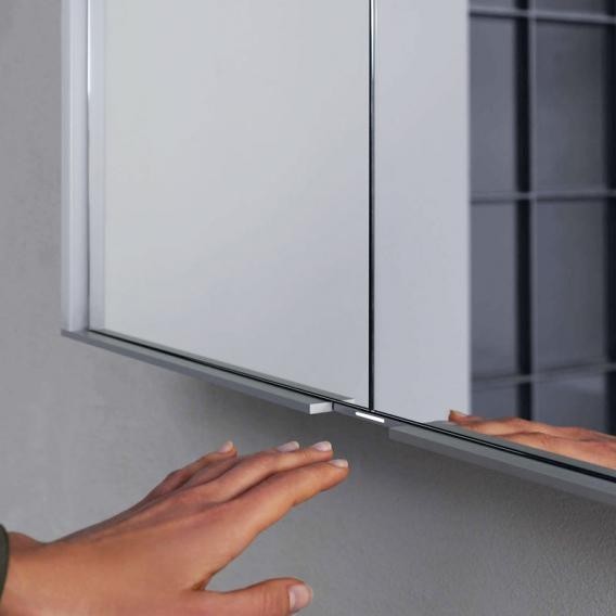 Keuco зеркальный шкаф с подсветкой для встраиваемого монтажа, анодированный, royal match, серебристый арт. 12813 171301