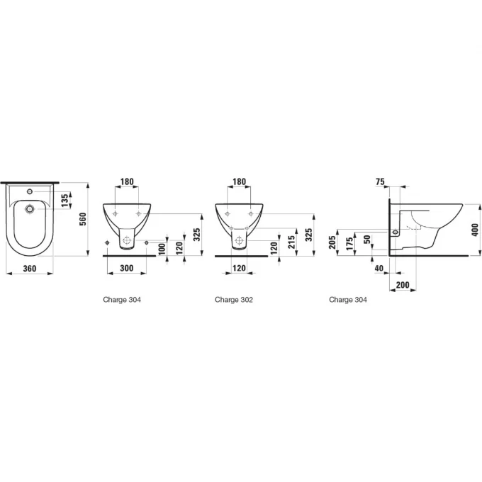LAUFEN биде подвесное, PRO - 8.3095.1.000.304.1