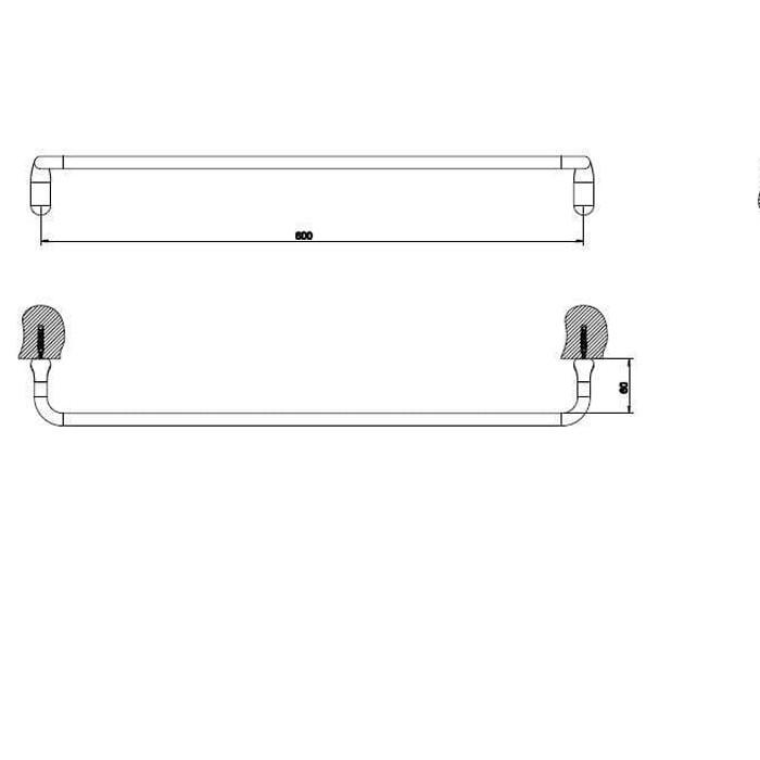 Gessi Полотенцедержатель 60см, подвесной, Goccia, 38103#079 цвет: белый