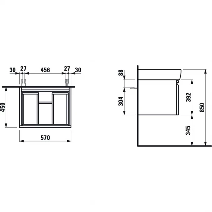 LAUFEN тумба под раковину 57х45, PRO A - 4.8304.2.095.463.1