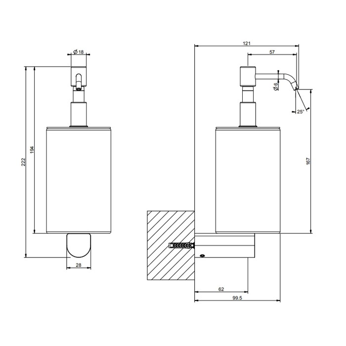 Gessi Дозатор для жидкого мыла настенный, Rilievo, 59514#299 цвет: black xl