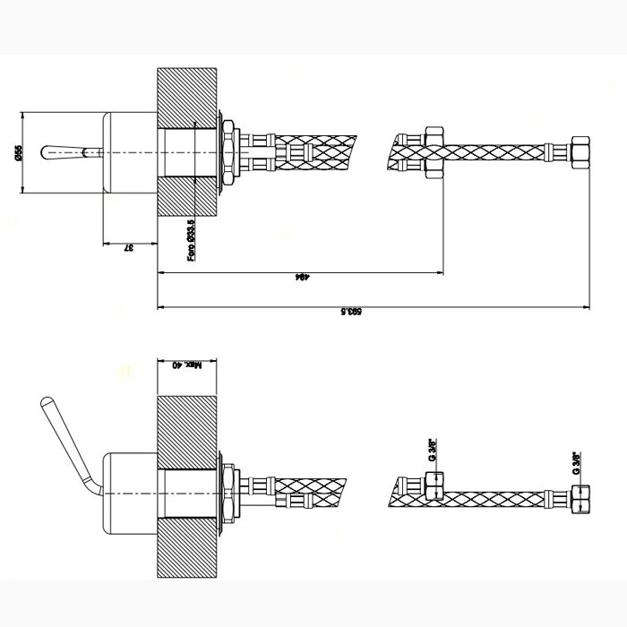Gessi Рычаг удаленного управления, Goccia, 33700#299 цвет: черный