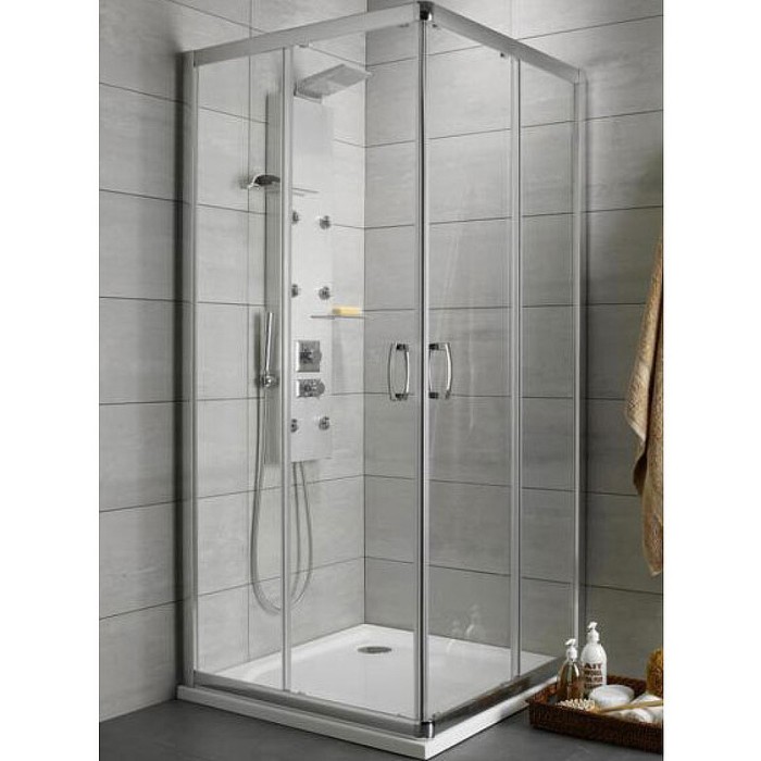 Radaway душевой уголок 1900 80x100 профиль хром стекло прозрачное, Premium Plus - 30434-01-01N