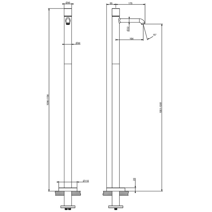 Gessi Смеситель для раковины, напольный, Habito Unito, 70095#031 цвет: хром